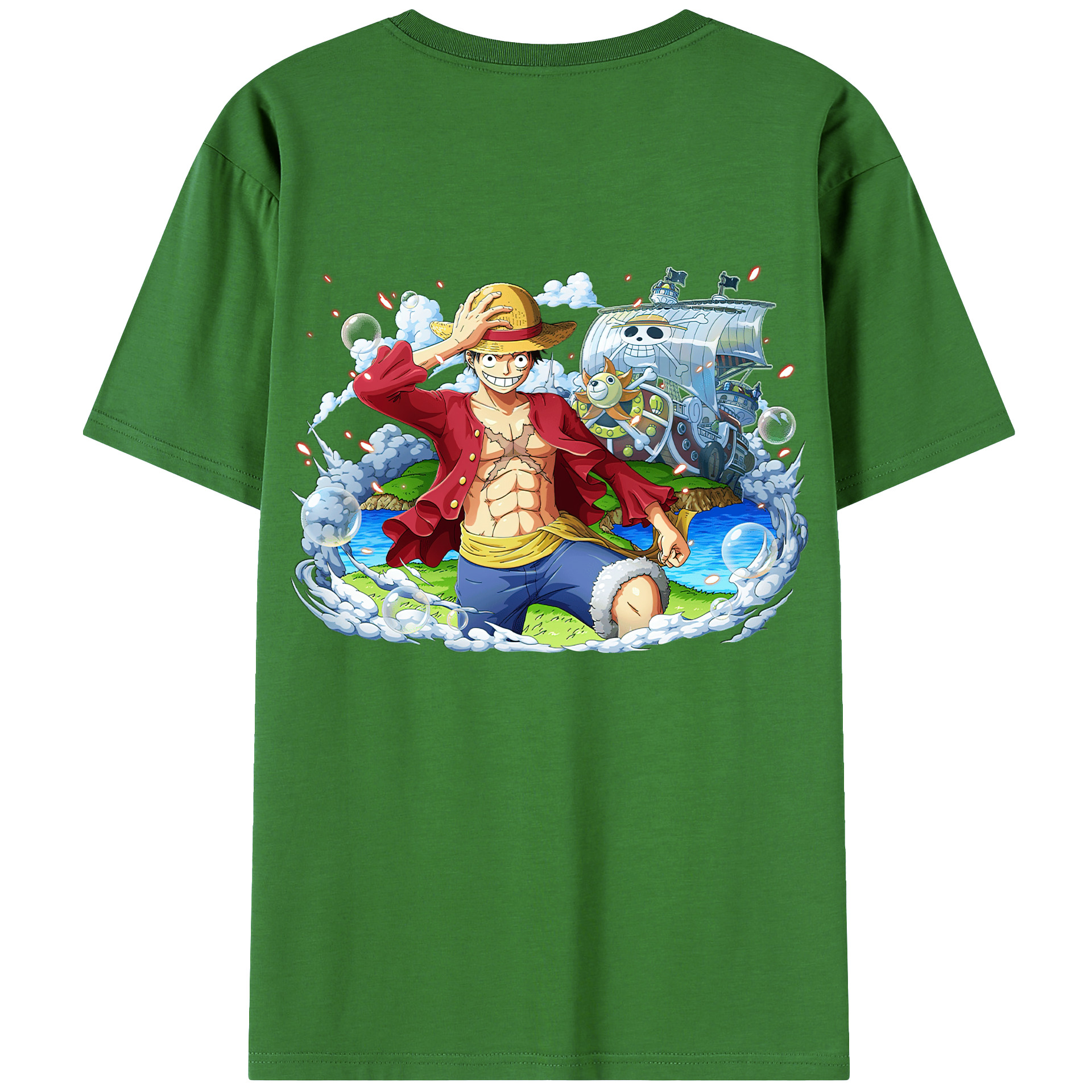 ワンピース モンキー・D・ルフィ ONE PIECE Monkey D. Luffy レディース半袖Tシャツ(バックプリント)